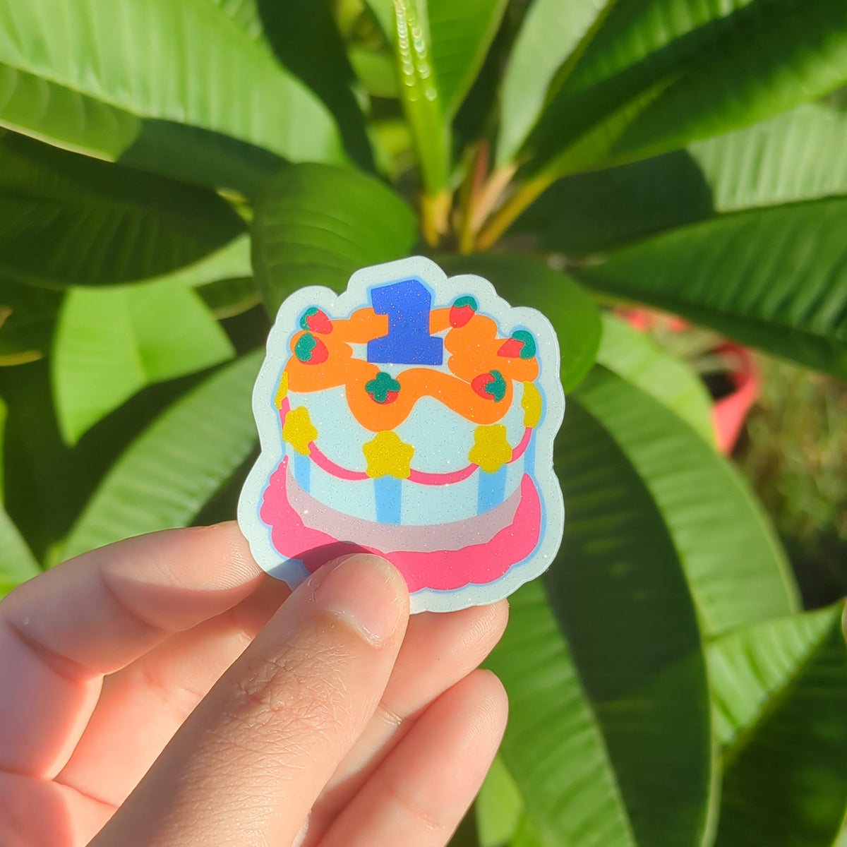 Sticker de pastel de cumpleaños