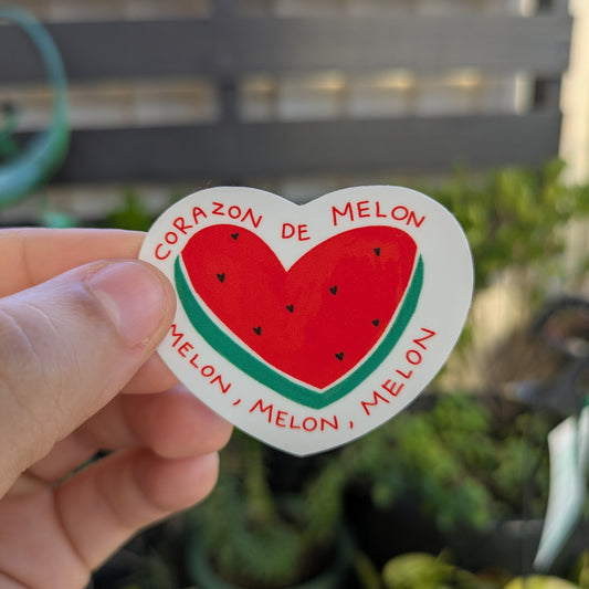 Sticker de corazón de melón